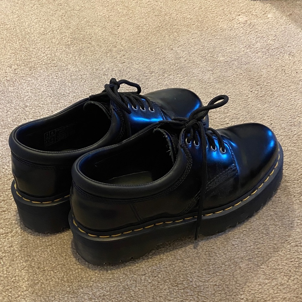 Dr. Martens Black 8053 Quad Platform Loafers Shoes